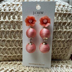 J. Crew Wrapped Floral Dangle Earrings, Peach
